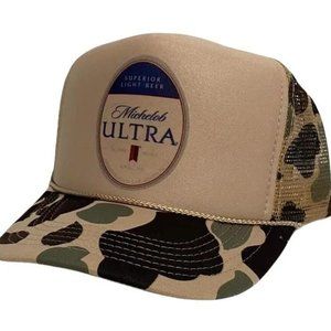 Retro 80s Beer Fans Vintage Style Michelob Ultra Beer Hat Trucker Camo Redneck